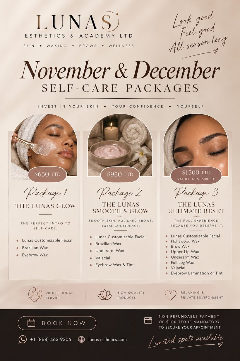 Luna's Esthetics November and December self-care packages